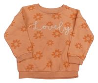 Lososová kvetinová mikina s nápisom TU