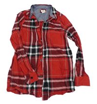 Červeno-černo-bílá kostkovaná košile River Island