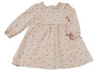 Svetloružové bavlnené šaty so srdiečkami Primark