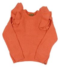 Lososový sveter s volánikom