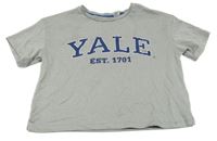 Svetlosivé crop tričko s nápisom H&M