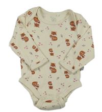 Béžové body s liškami a houbami Liegelind