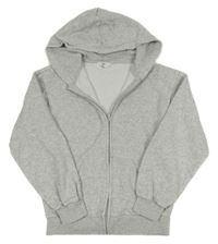 Svetlosivá melírovaná prepínaci mikina s kapucňou H&M