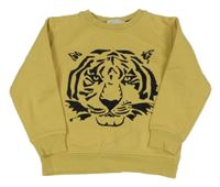 Žlto-horčicová mikina s tigrom H&M