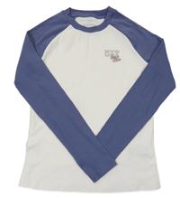 Fialovo-biele rebrované tričko s nápisom M&S