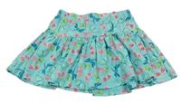 Tyrkysová bavlnená sukňa s motýly Kids