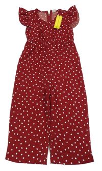 Nový - Červený bodkovaná ý nohavicový overal Shein