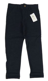 Tmavomodré plátěné chino kalhoty Primark