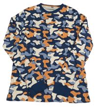 Tmavomodro-oranžové army pyžamové triko F&F