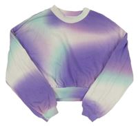 Fialovo-belaso-biela crop mikina H&M
