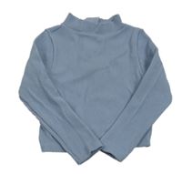 Modré rebrované tričko so stojačikom Primark