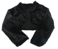 Čierne kožušinové podšité bolerko