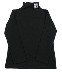 Čierna fleecová mikina so stojačikom a nápisom