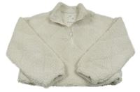 Smotanová huňatá podšitá crop bunda M&S