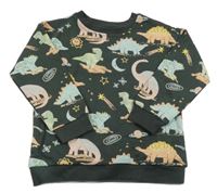 Tmavosivá mikina s dinosaurami George