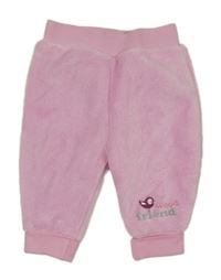 Ružové chlpaté tepláky s vtáčikom Ergee