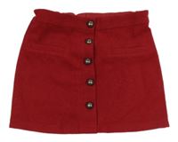 Červená vlnená sukňa s gombíky Next