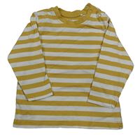 Okrovo-biele pruhované tričko Topomini