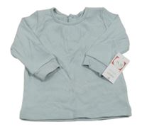Nové - Světlemodréóšedé žebrované triko s knoflíky Matalan