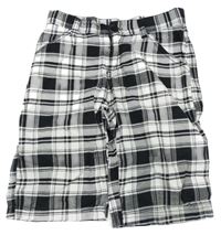 Čierno-biele kockované plátenné kraťasy Chapter young