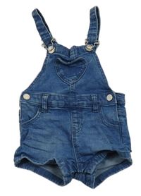 Modré rifľové na traké kraťasy so srdcem Denim Co.