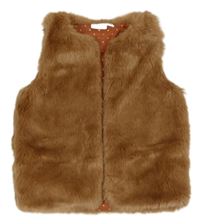 Skořicová kožušinová podšitá vesta Name it