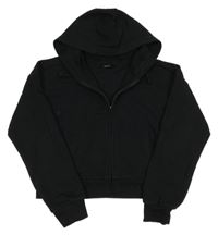 Černá propínací crop mikina s kapucí George