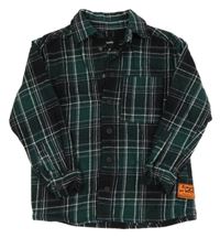 Tmavozeleno-bielo-čierna kockovaná košeľová bunda Shoeby