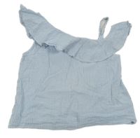 Modro-bílá pruhovaná crop halenka s volánem H&M