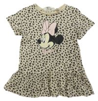 Béžovo-čierna vzorovaná šatová tunika s Minnie H&M