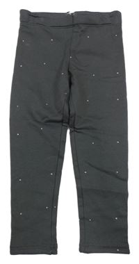 Tmavošedé zateplené legíny s puntíky H&M