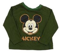 Khaki tričko s Mickeym zn. Disney