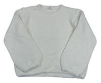 Smotanový chlpatý crop sveter H&M