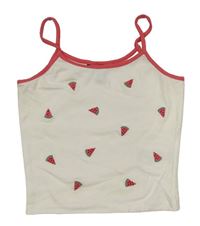 Bielo-ružový crop top s melónom New Look