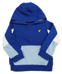 Tmavomodro-světlemodro-biela mikina s kapucňou Lyle&Scott