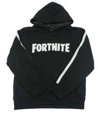 Čierna mikina s nápisom a kapucí - Fortnite