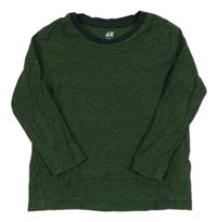 Zeleno-tmavozelené pruhované tričko H&M