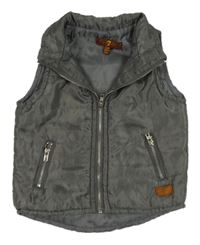 Sivá šušťáková prešívaná zateplená vesta