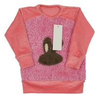 Nové - Růžová plyšová mikina se zajíčkem Norvilsa