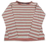 Růžovo-šedá pruhovaná mikina Alive