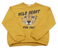 Okrová mikina s tygrem H&M