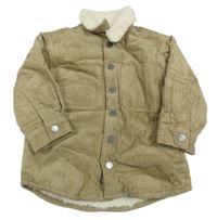 Béžová manšestrová zateplená bunda Next