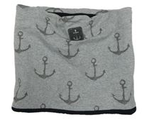 Šedý nákrčník s kotvami 