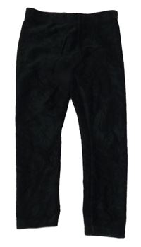 Čierne zamatové rebrované legíny George