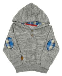 Sivo-biela melírovaná mikina s kapucňou Ativo