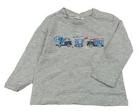 Šedé melírované triko s auty Fagottino