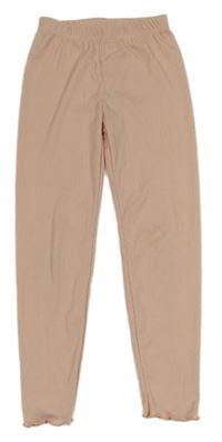 Broskvové rebrované legíny Shein