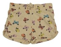 Béžové kraťasy s motýlky Dopodopo