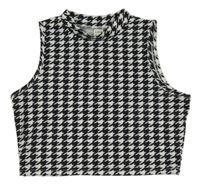 Černo-bílý vzorovaný crop top Shein 