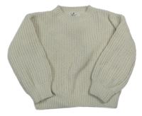 Smotanový rebrovaný žilnylkový sveter H&M